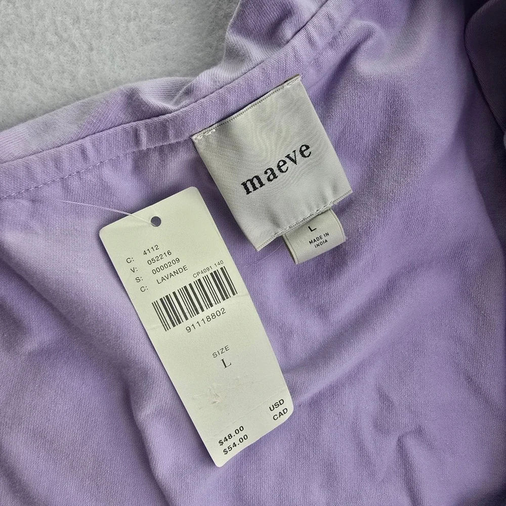 Maeve Anthropologie -1635 NWT Lavender Ruffle One Shoulder Top Lavander Large